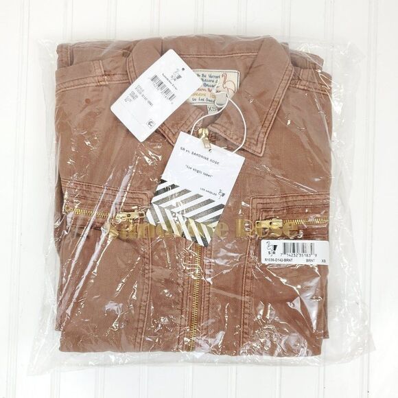 Free People x Sandrine Rose Zip Embroidered Denim Jumpsuit "Weird is Rad" - Picture 3 of 10